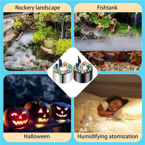 2PCS Mist Maker, Fogger Water Fountain Mini Fog Machine Atomizer Air Humidifier - Picture 7 of 8
